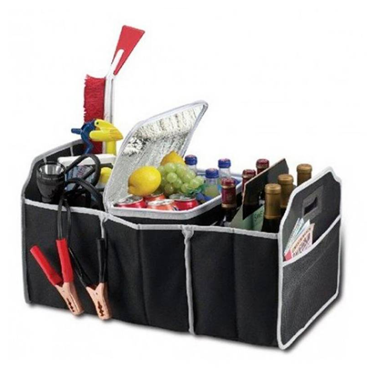 BOLSO ORGANIZADOR DE AUTO DESPLEGABLE COLOR NEGRO - 2