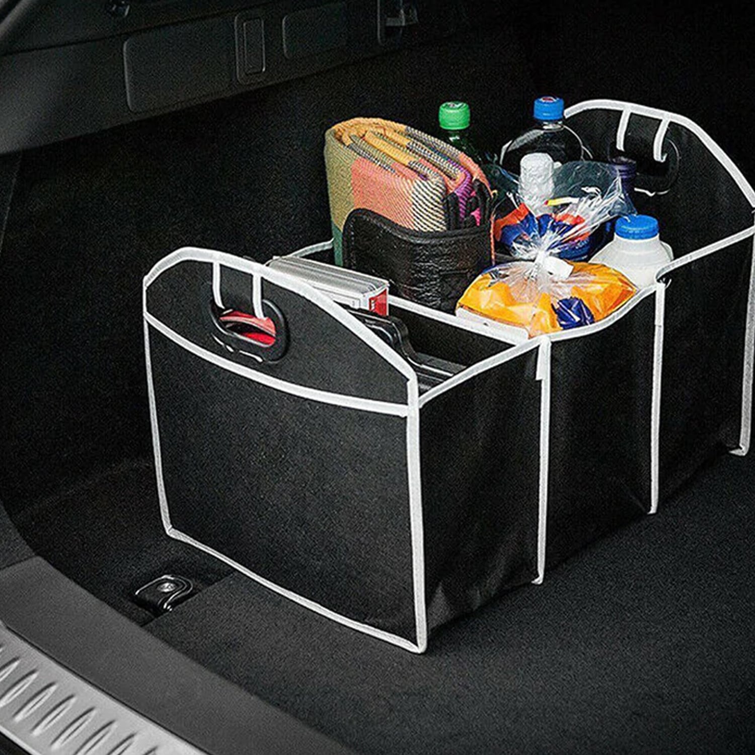 BOLSO ORGANIZADOR DE AUTO DESPLEGABLE COLOR NEGRO - 3