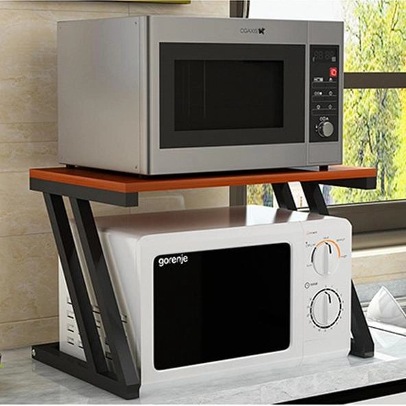 ESTANTE ORGANIZADOR MICROONDAS MADERA NEGRO/ CAFE 38X57X38 CM - 4