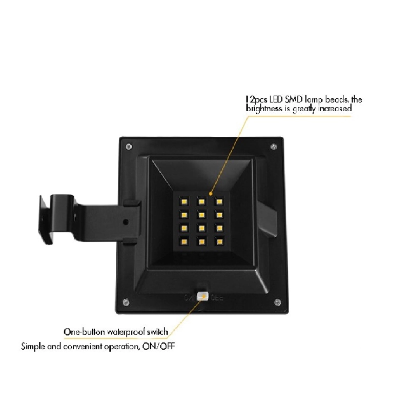 FOCO LED CUADRADO IMPORTADORA USA CON PANEL SOLAR 3.7 V 12 LED - 2