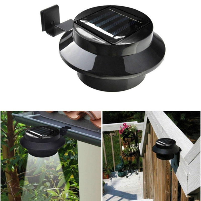 FOCO LED REDONDO CON PANEL SOLAR 3.7V NEGRO - 5