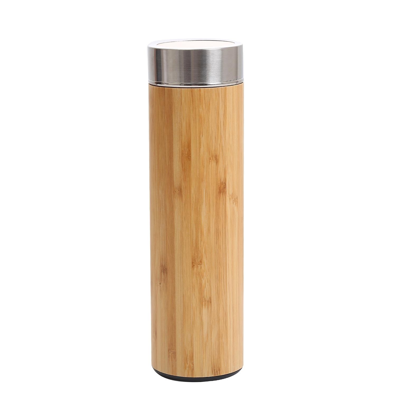 BOTELLA TE RMICA DE ACERO INOXIDABLE Y BAMBU E INFUSOR 500 ML - 3