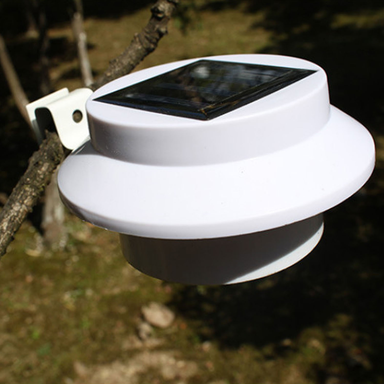 FOCO LED REDONDO IMPORTADORA USA CON PANEL SOLAR 3.7 V BLANCO - 3