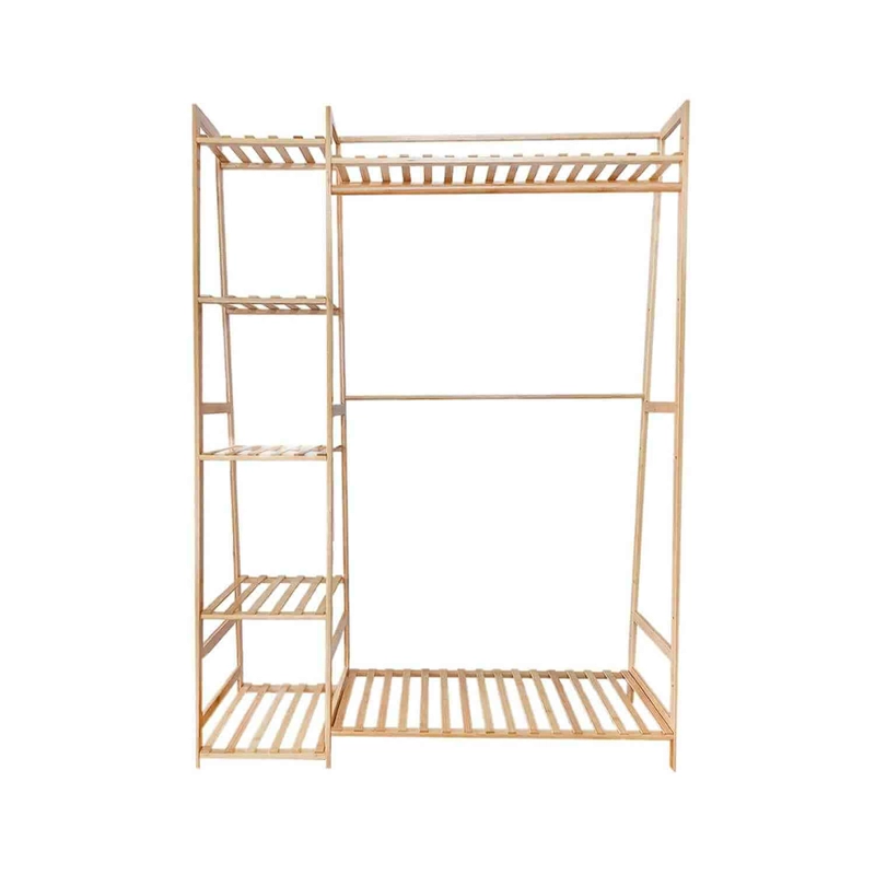 PERCHERO ORGANIZADOR DE MADERA 5 NIVELES 110X40X140 CM - 1