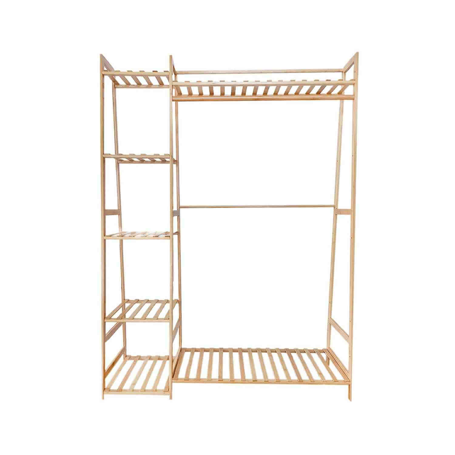 PERCHERO ORGANIZADOR DE MADERA 5 NIVELES 110X40X140 CM - 1