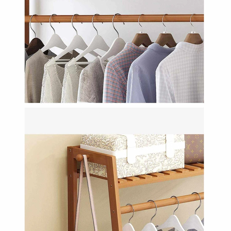 PERCHERO ORGANIZADOR DE MADERA 5 NIVELES 110X40X140 CM - 4