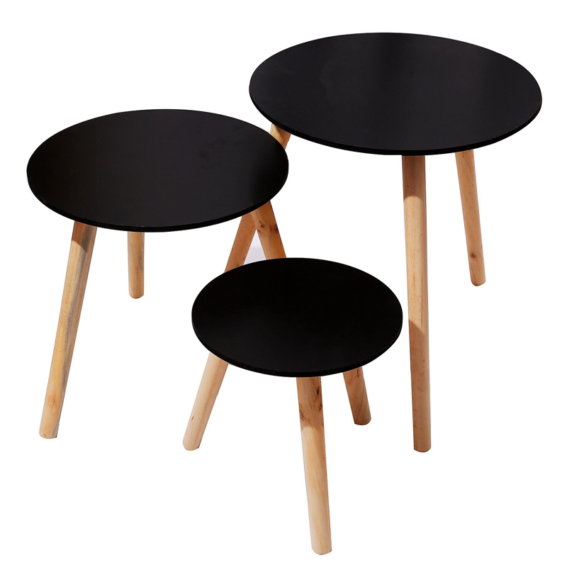 SET MESA DE CENTRO 3 NIVELES ARRIMO NEGRO - 1
