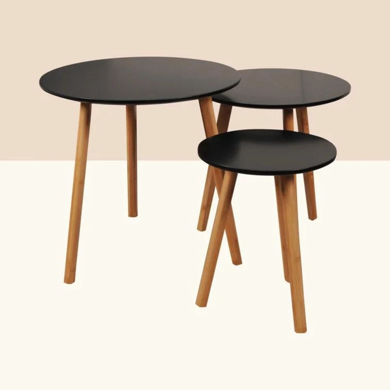 SET MESA DE CENTRO 3 NIVELES ARRIMO NEGRO - 3