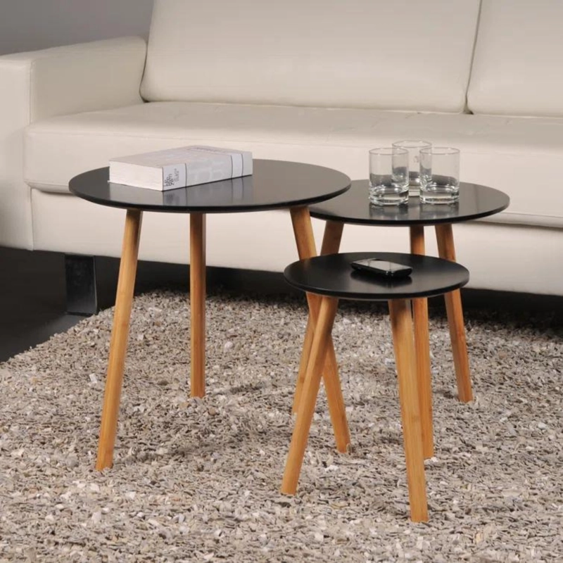 SET MESA DE CENTRO 3 NIVELES ARRIMO NEGRO - 5