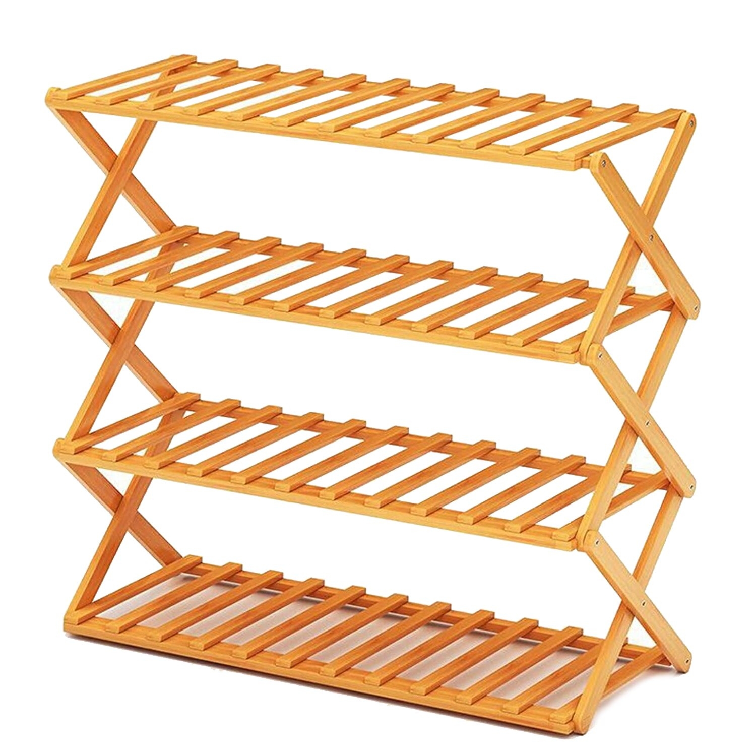 ZAPATERO IMPORTADORA USA PLEGABLE MADERA CON 4 NIVELES 70X25X68 CM - 1