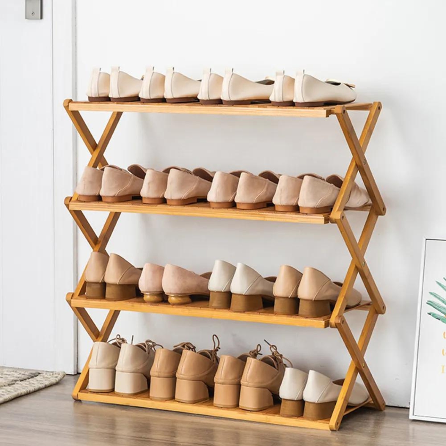 ZAPATERO IMPORTADORA USA PLEGABLE MADERA CON 4 NIVELES 70X25X68 CM - 3