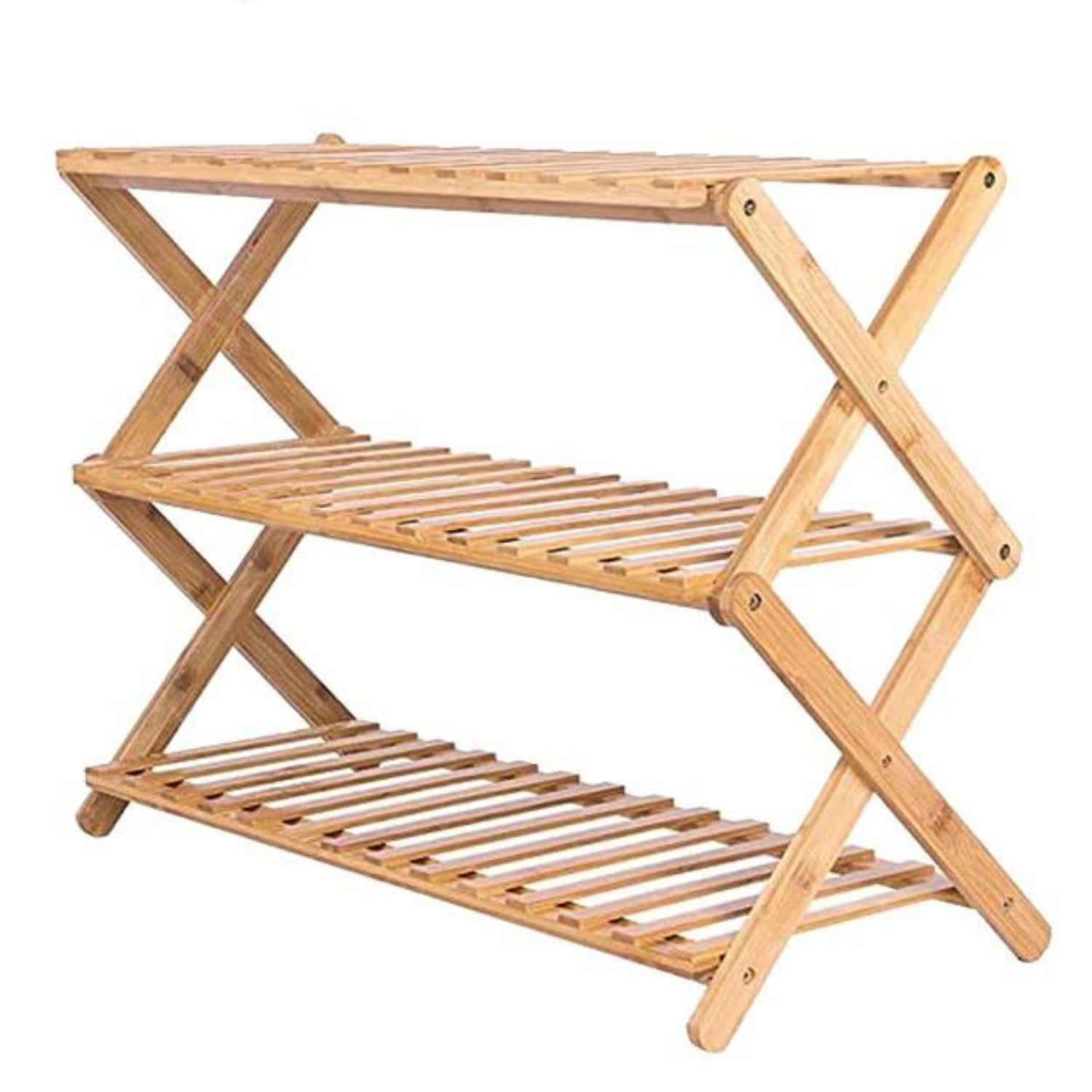 ZAPATERO IMPORTADORA USA PLEGABLE MADERA CON 3 NIVELES 100X25X46 CM - 1