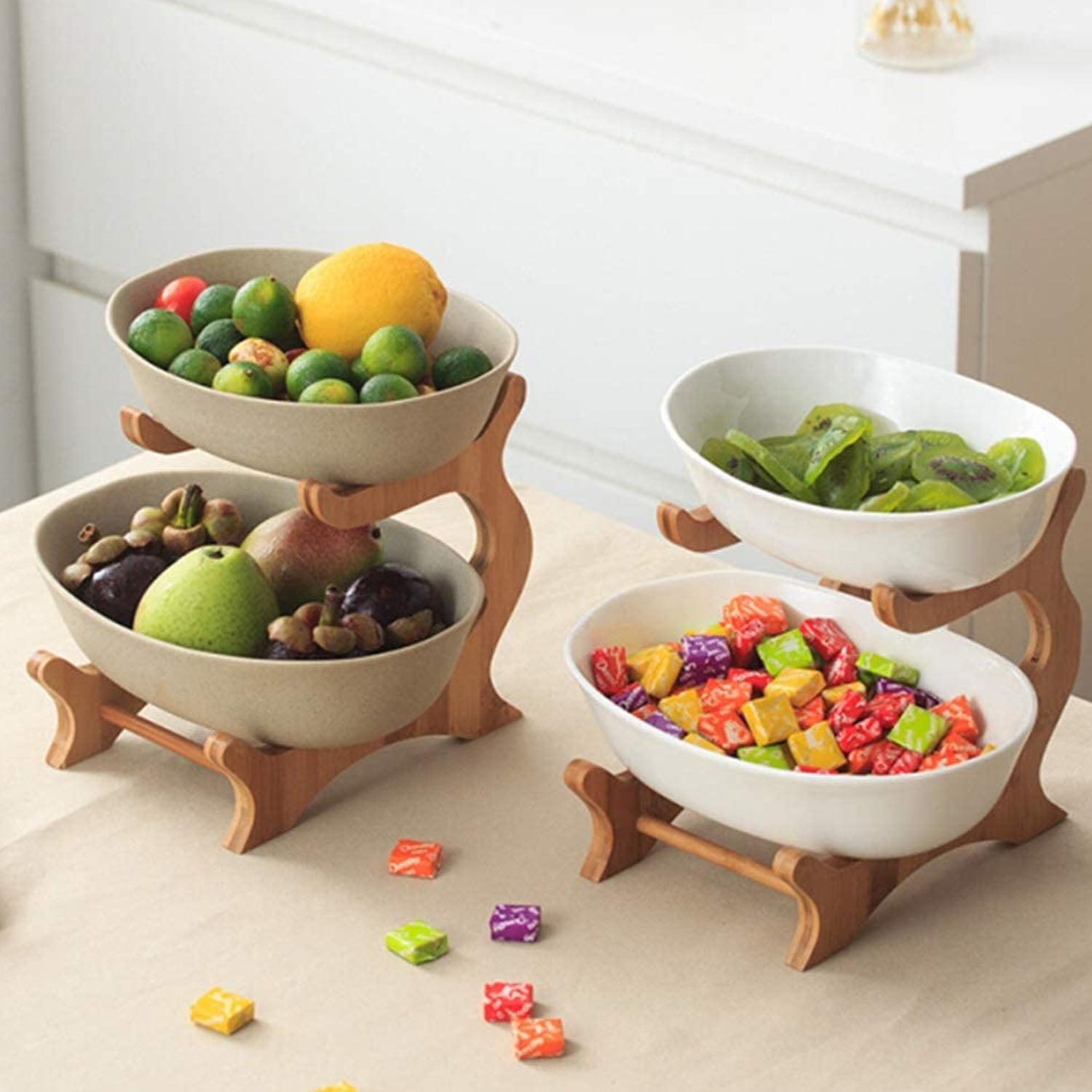 FRUTERA CERAMICA / MADERA 2 NIVELES 22CM - 5