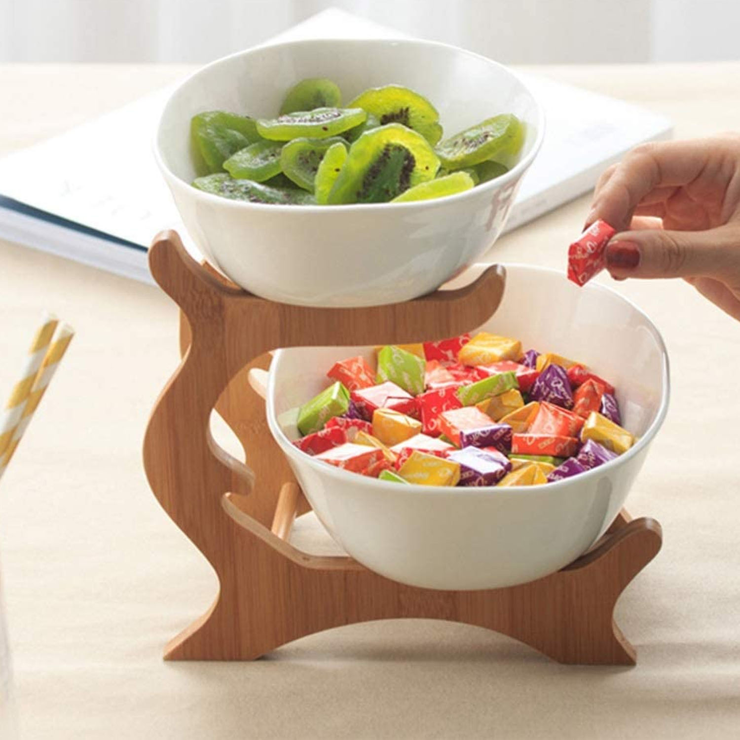 FRUTERA CERAMICA / MADERA 2 NIVELES 22CM - 6