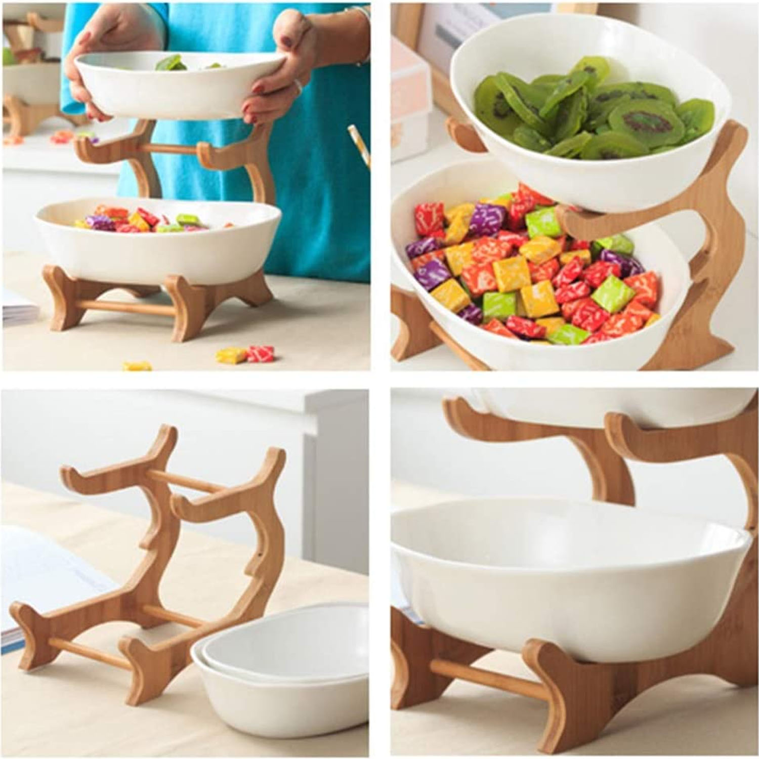 FRUTERA CERAMICA / MADERA 2 NIVELES 22CM - 7