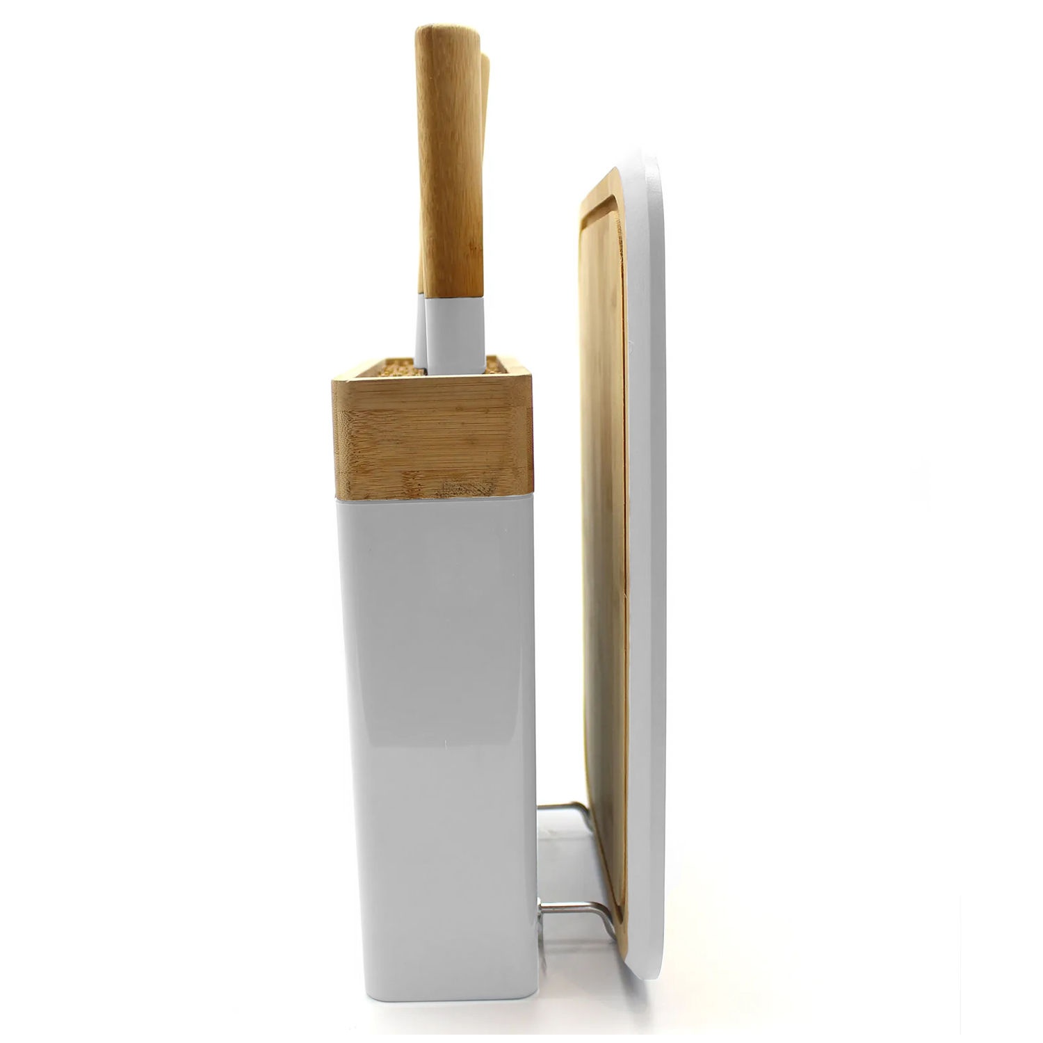TABLA DE CORTAR MAS SET DE 5 CUCHILLOS BAMBU - 7