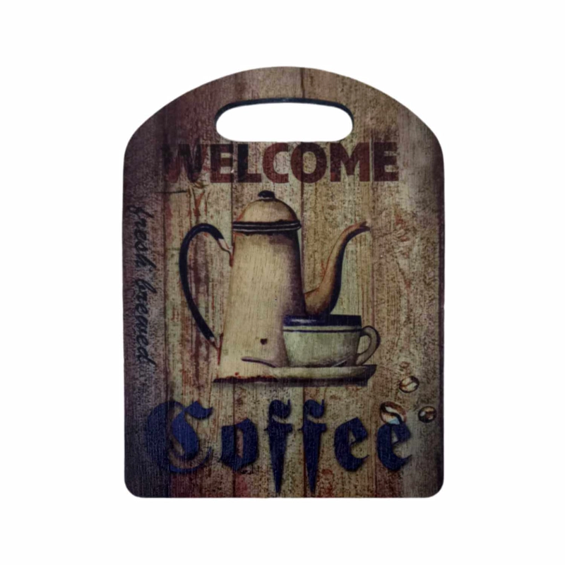 TABLA PARA COCKTAIL MADERA 22X16 CM WELCOME COFFE - 1