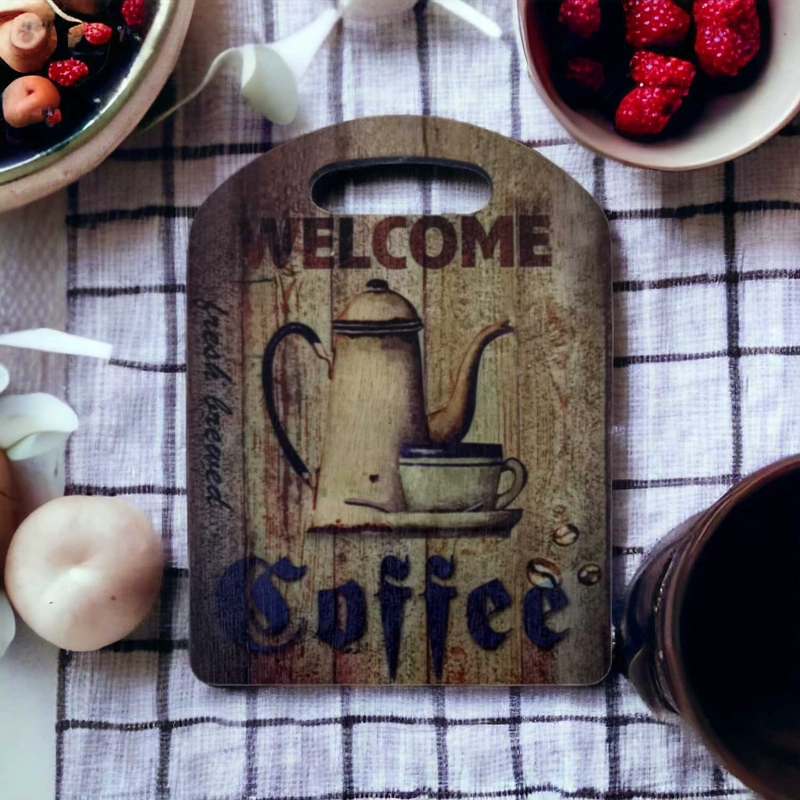 TABLA PARA COCKTAIL MADERA 22X16 CM WELCOME COFFE - 2