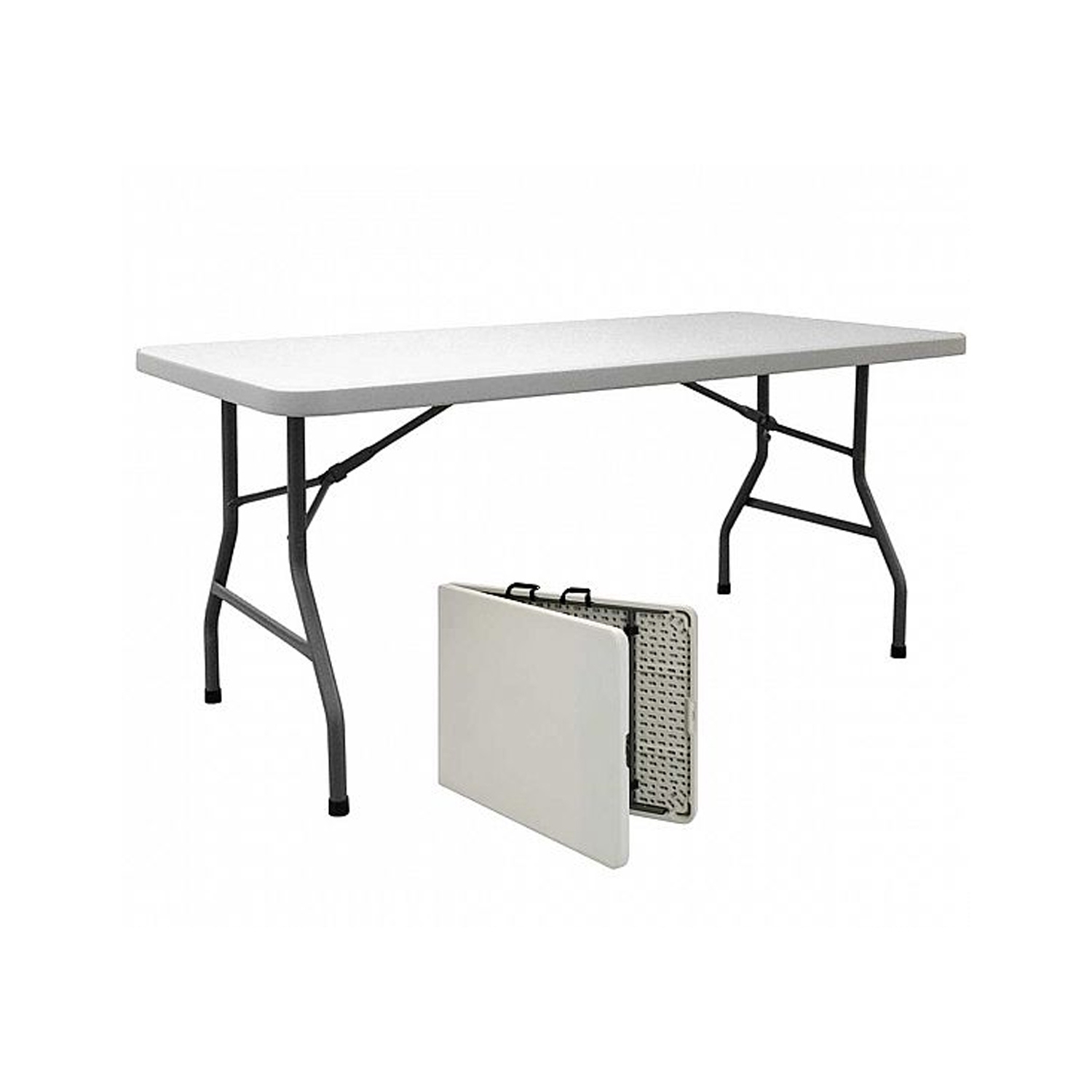 MESA IMPORTADORA USA PLEGABLE PORTÁTIL INTERIOR Y EXTERIOR 180X75X74 ALUMINIO - 1