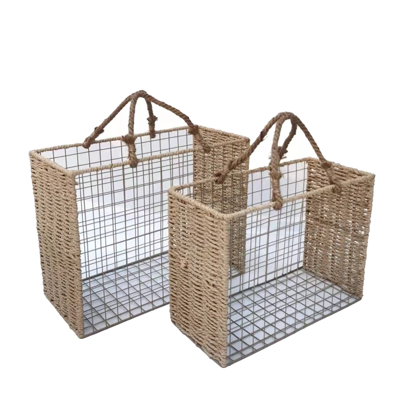 SET 2 CANASTOS RECTANGULAR MODELO BOHO - 1