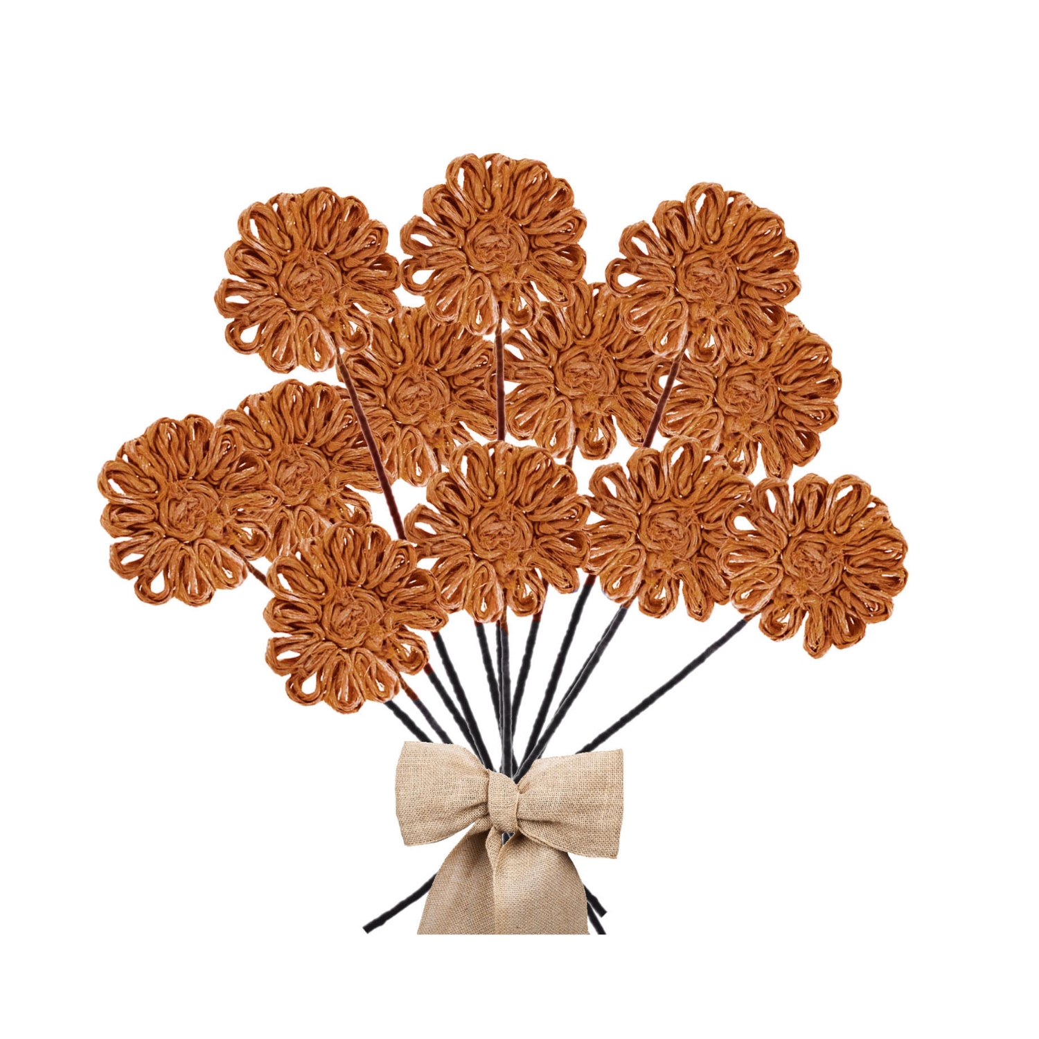 FLOR YUTE NARANJA 38 CM PACK 6 UN. - 2
