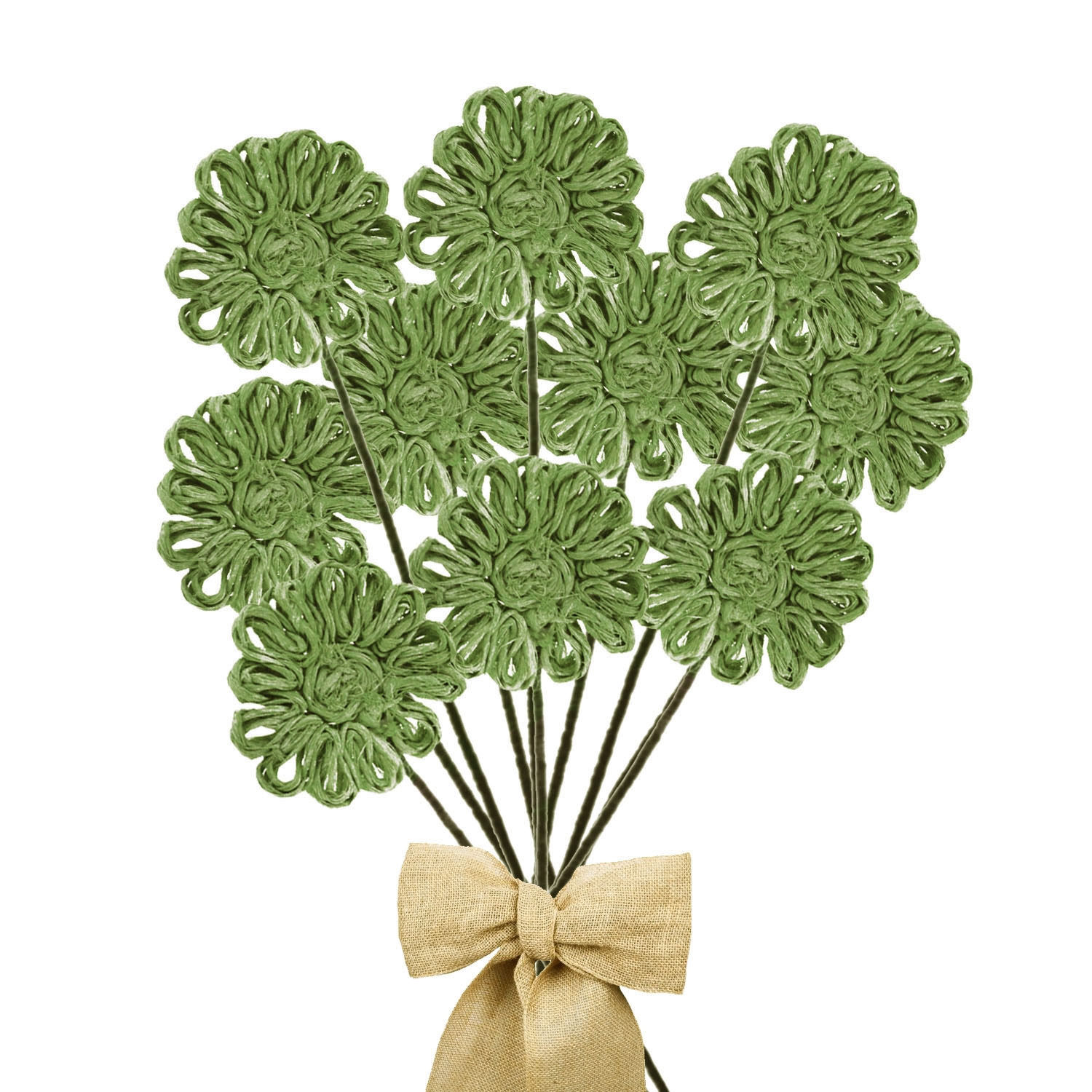 FLOR YUTE VERDE 38 CM PACK 6 UN. - 2