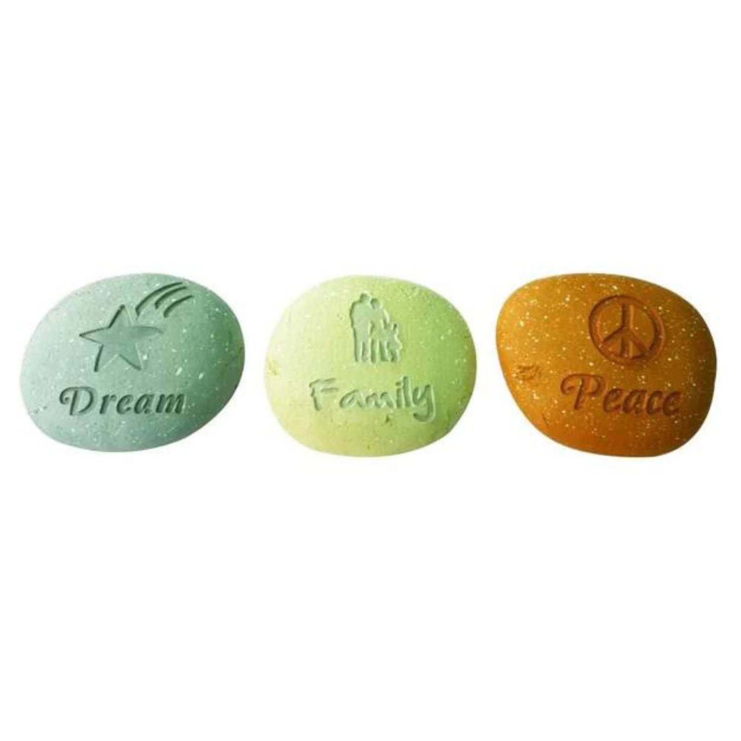 SET 3 ACCESORIOS DECORATIVOS FORMA PIEDRA - 1