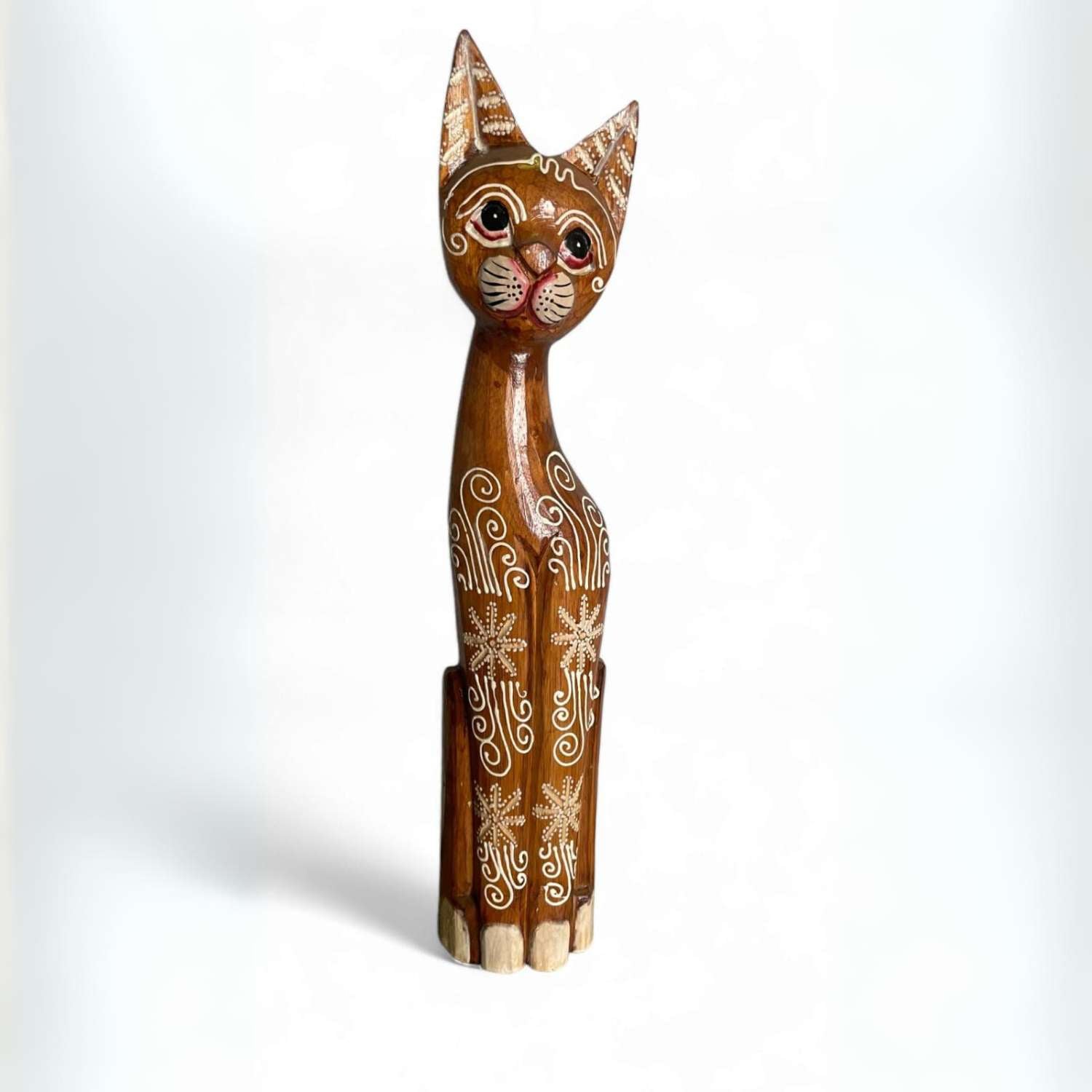 GATO MADERA ARTESANAL 60 CM CAFE CLARO - 1