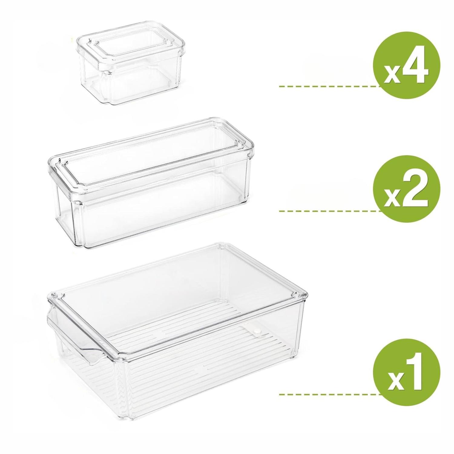 SET 7 CONTENEDORES ORGANIZADORES PARA REFRIGERADOR Y COCINA - 1