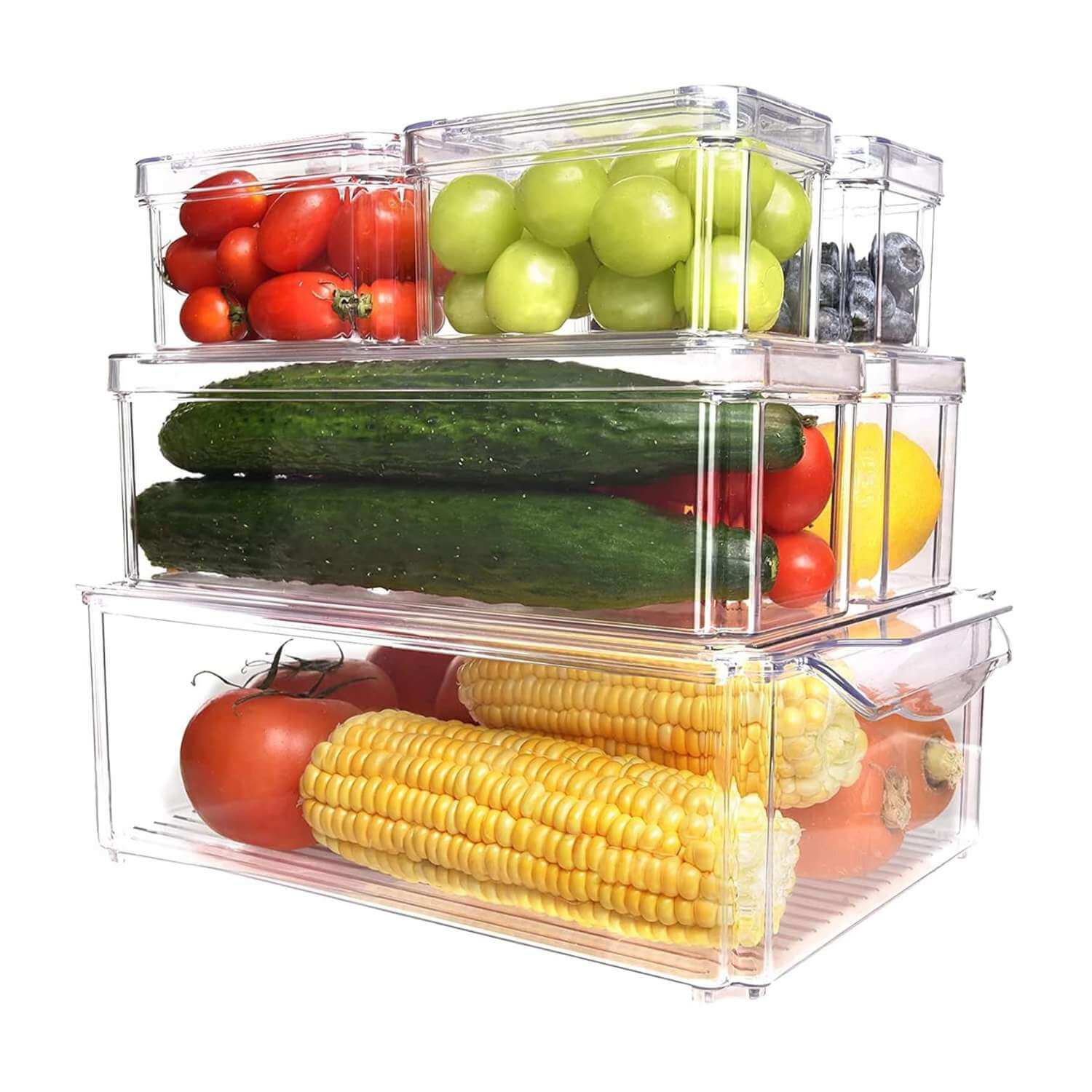 SET 7 CONTENEDORES ORGANIZADORES PARA REFRIGERADOR Y COCINA - 6
