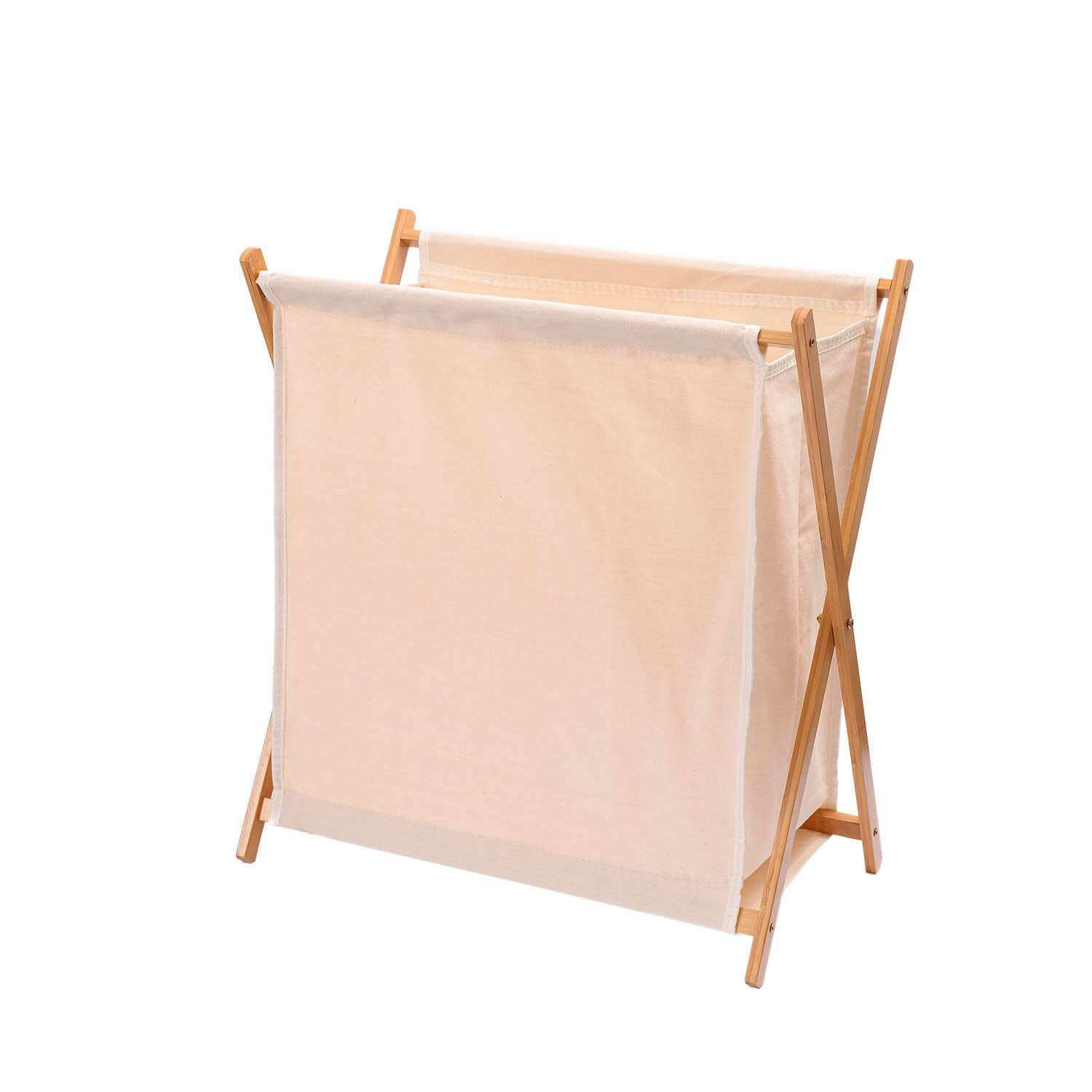 CESTO PLEGABLE PARA ROPA DE BAMBU BEIGE