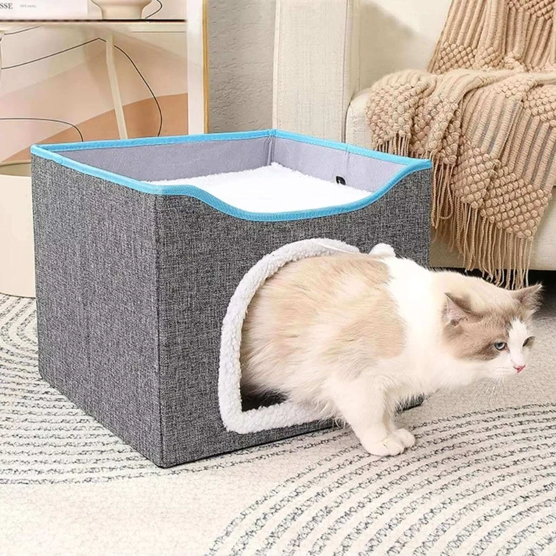 CAMA PERROS GATOS IMPORTADORA USA CASA CON RASCADOR - 6