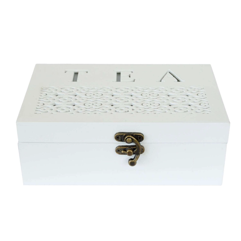 CAJA PARA TÉ DE RESINA BLANCO - 2