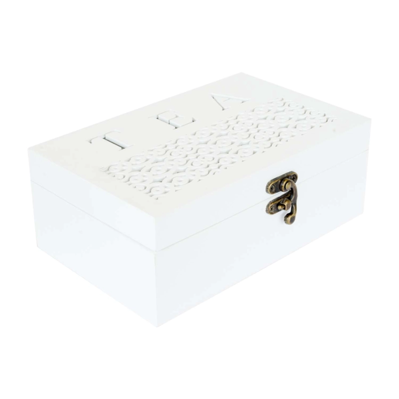 CAJA PARA TÉ DE RESINA BLANCO - 3
