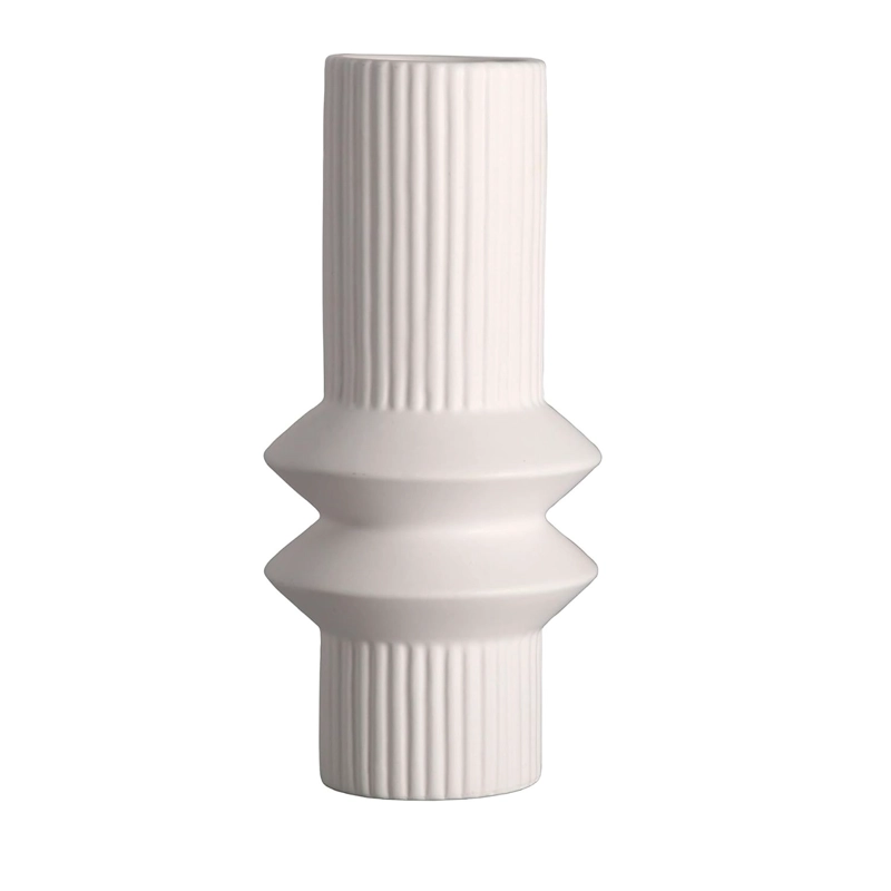 SET 2 JARRONES DE CERAMICA DISEÑO LINEAS - 2