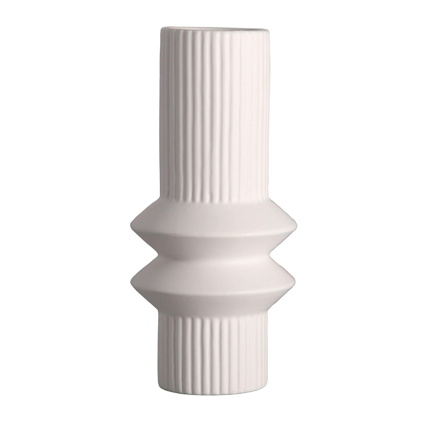 SET 2 JARRONES DE CERAMICA DISEÑO LINEAS - 2