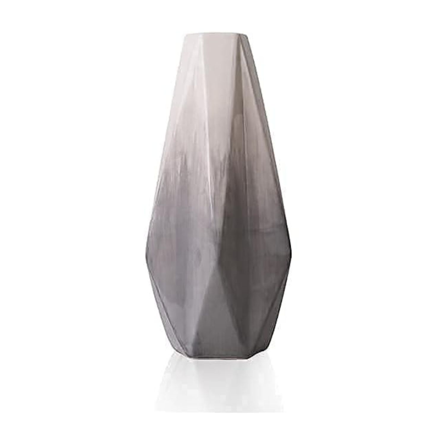 SET 2 JARRONES GEOME TRICOS DE CERAMICA GRIS - 2