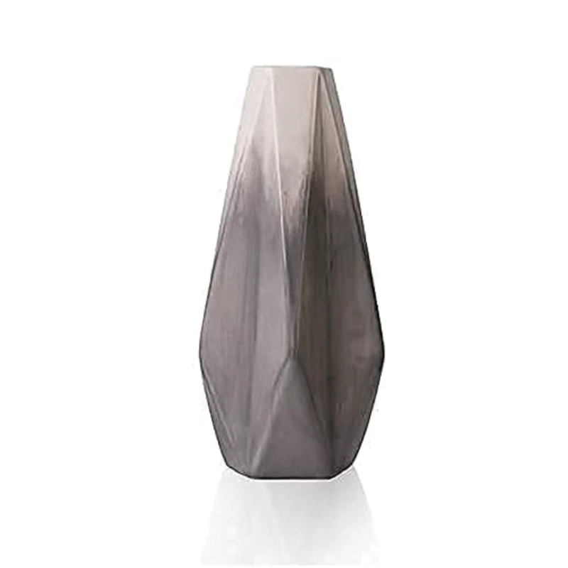 SET 2 JARRONES GEOME TRICOS DE CERAMICA GRIS - 3
