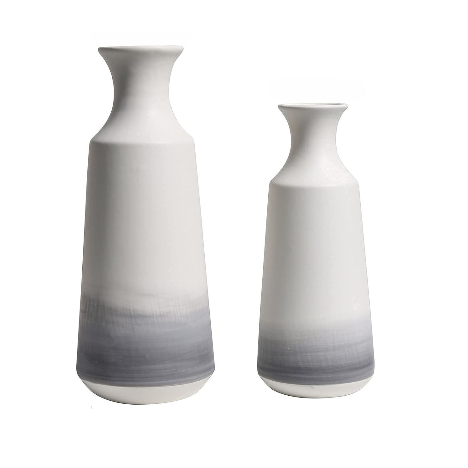 SET 2 JARRONES DE CERAMICA DEGRADADA GRIS - 1