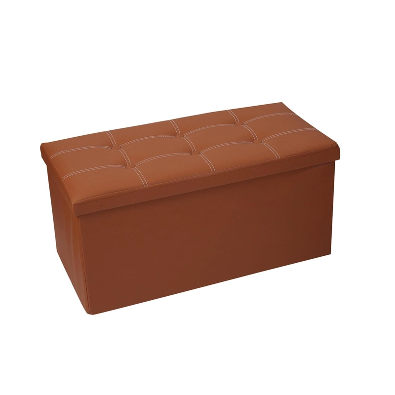 BAUL OTOMANO PLEGABLE DE ECOCUERO CAFE - 1