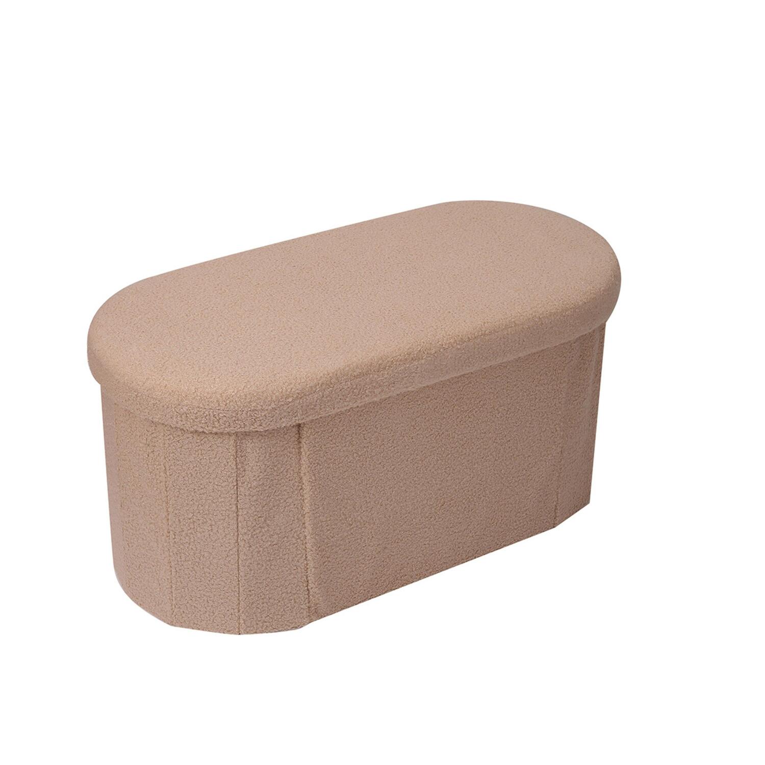 BAUL PLEGABLE OVALADO BOUCLE  BEIGE - 1