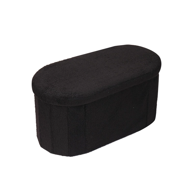 BAUL PLEGABLE OVALADO BOUCLE  NEGRO - 1