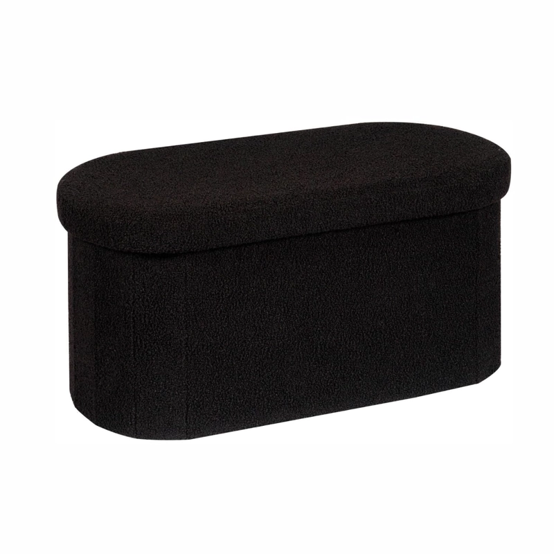 BAUL PLEGABLE OVALADO BOUCLE  NEGRO - 2