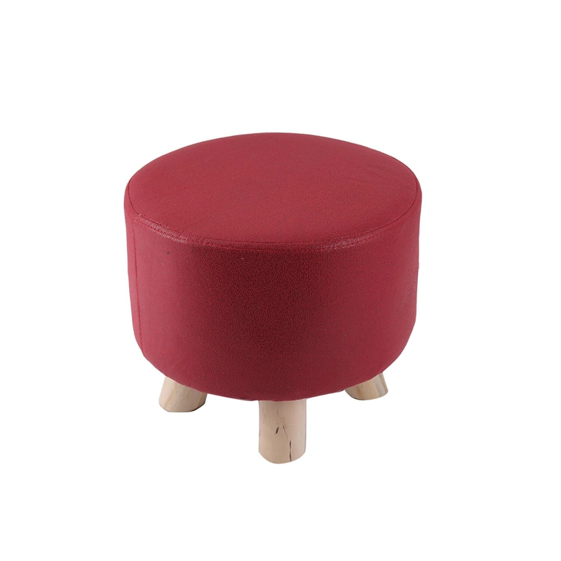 MINI PUFF REDONDO TELA ROJO - 1