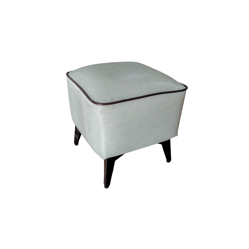 TABURETE REPOSAPIE S OTOMANO CUADRADO ECO CUERO GRIS - 3