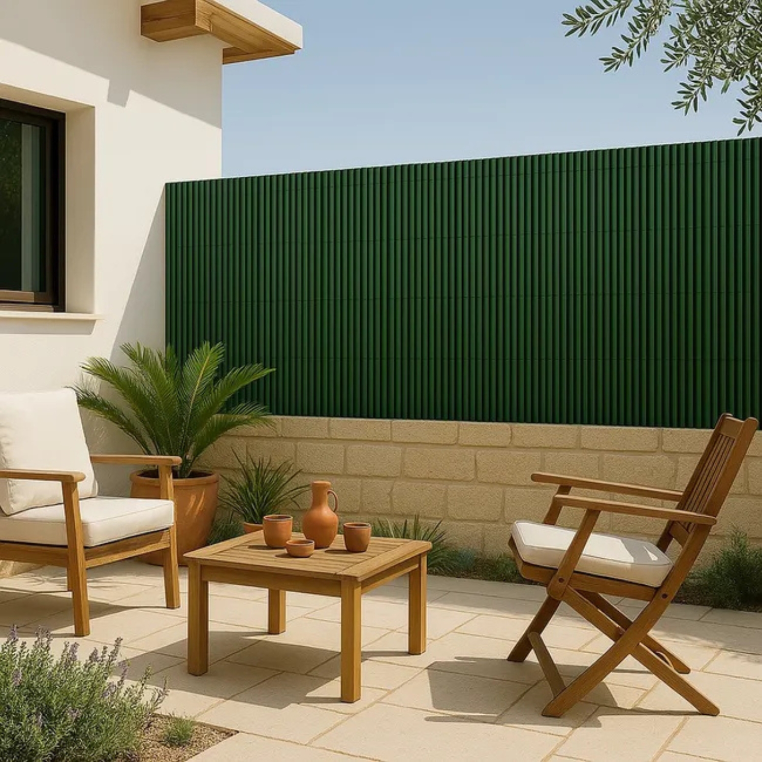 CIERRE DE TERRAZA Y JARDIN PVC VERDE 1X3 M - 8