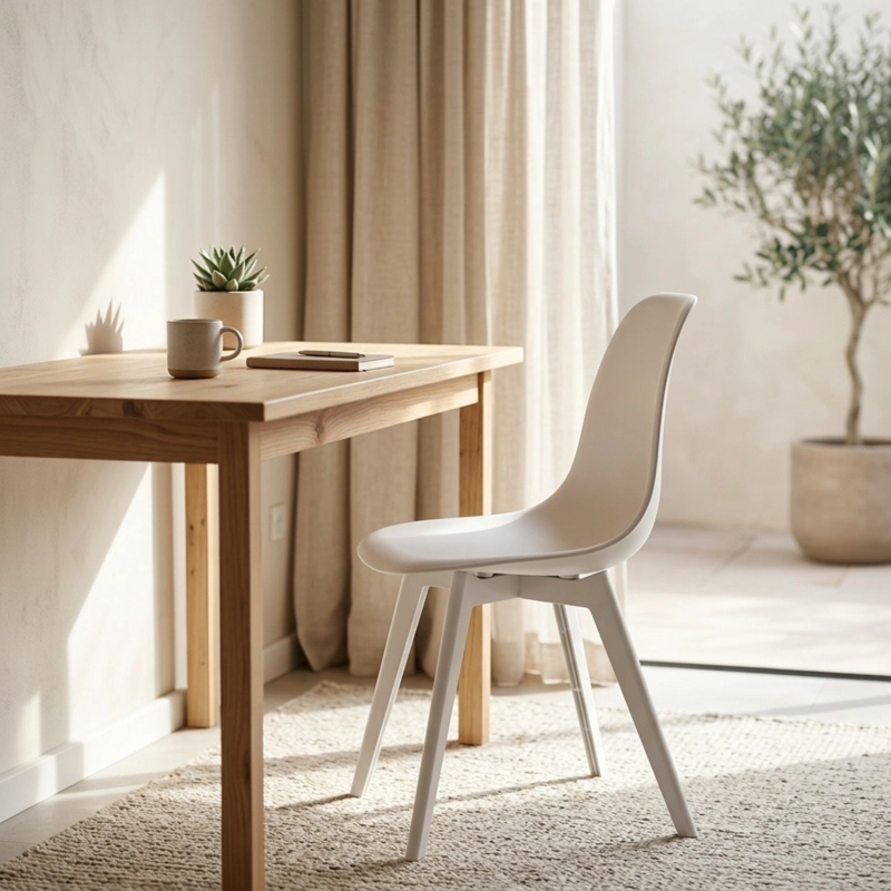 SILLA EAMES MINIMALISTA BLANCA - 6
