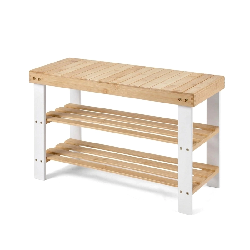 BANCO ZAPATERO ORGANIZADOR DE BAMBU NATURAL - 1