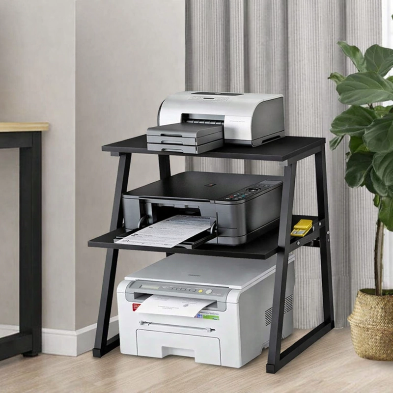 SOPORTE PARA IMPRESORA 2 NIVELES MDF NEGRO - 2