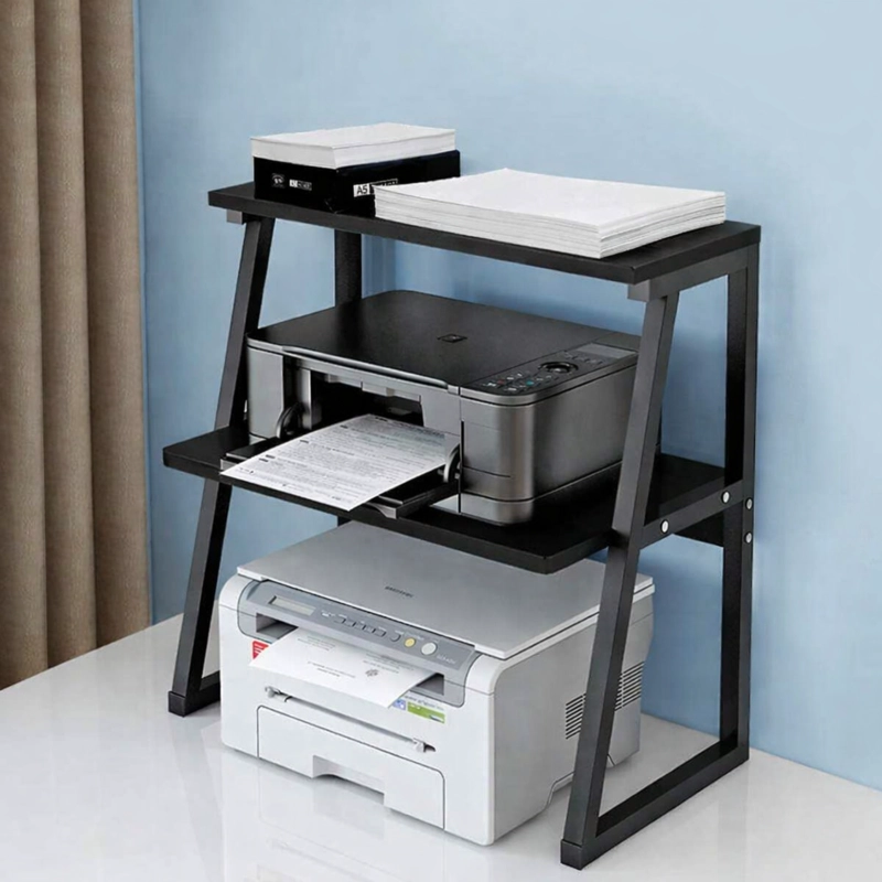 SOPORTE PARA IMPRESORA 2 NIVELES MDF NEGRO - 3